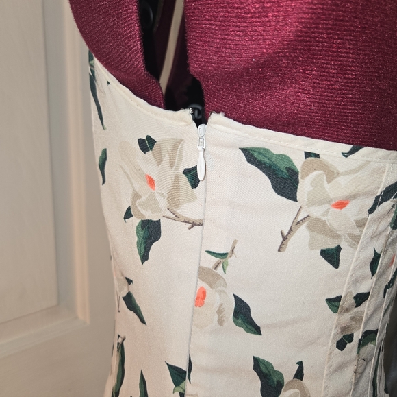 Banana Republic White Pleated Maxi Floral Magnolia Dress Size 0 - Picture 6 of 12